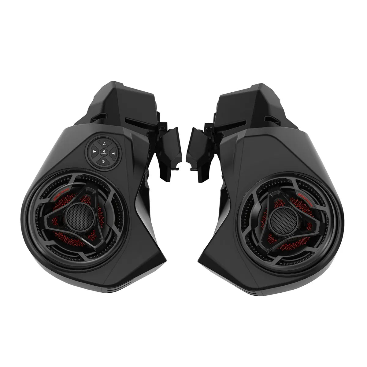 Sea-Doo 80W Platinum Audio System Kit, pair of black PWC speakers with built-in controls