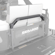 Sea-Doo Switch rear utility rail for pontoon in dark gray with BRP Sea-Doo branding.