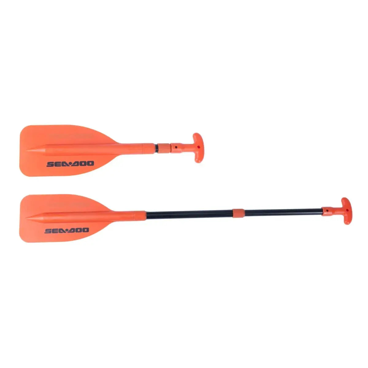 Sea-Doo retractable paddles for PWC, orange blades with adjustable shafts, 2-pack.