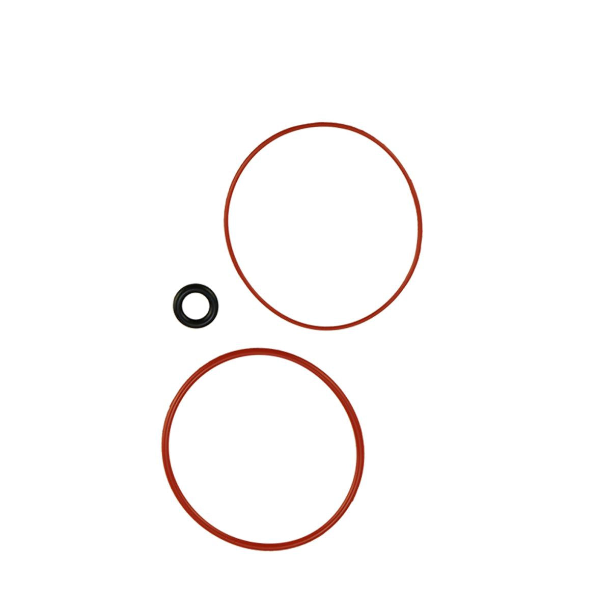 Sea-Doo Oil Filter O-Ring Kit with three rings (two red, one black)