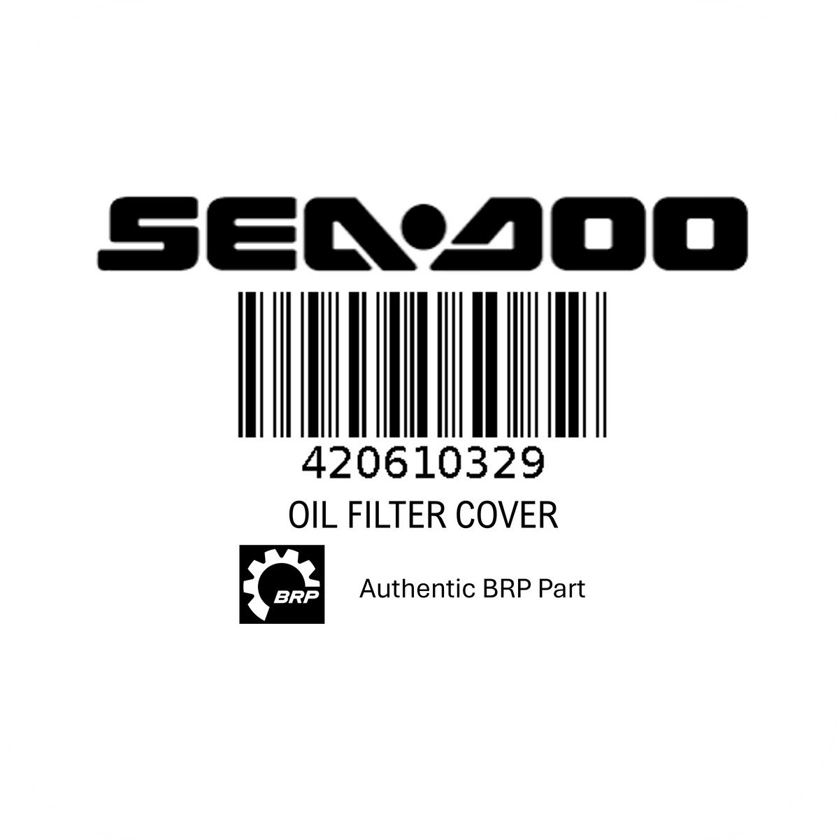 Oil filter cover for Sea-Doo Rotax engines, BRP OEM part 420610329