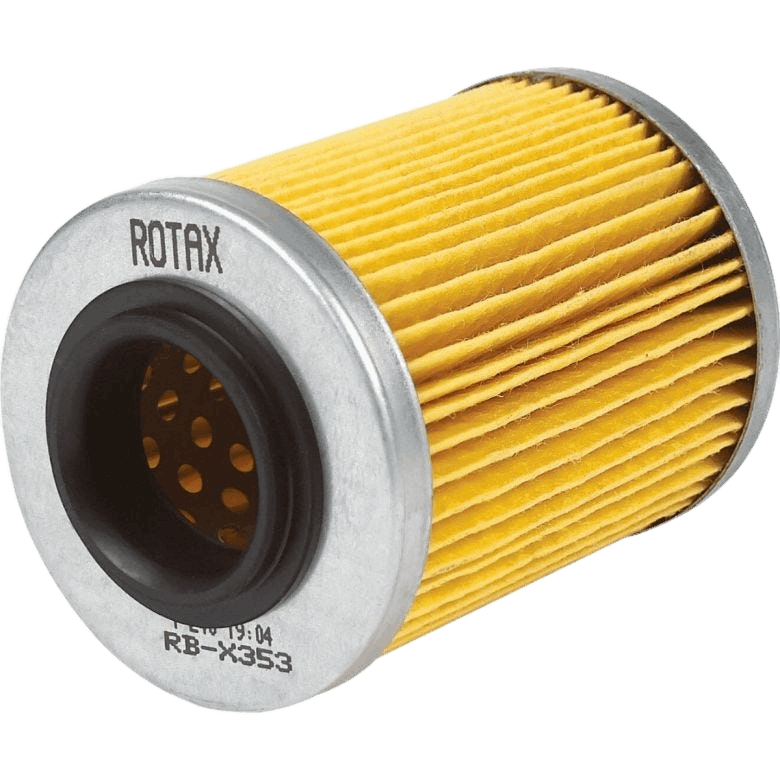 Sea-Doo XPS oil filter, yellow pleated cartridge with Rotax end cap for 900 ACE engines.