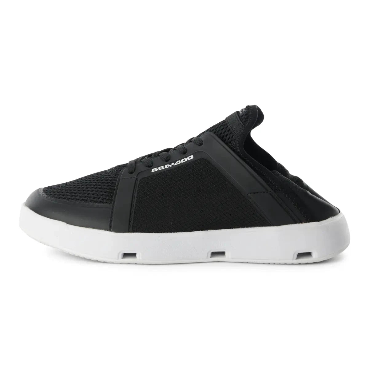 Sea-Doo Non-slip Water Shoes, black mesh upper with white sole