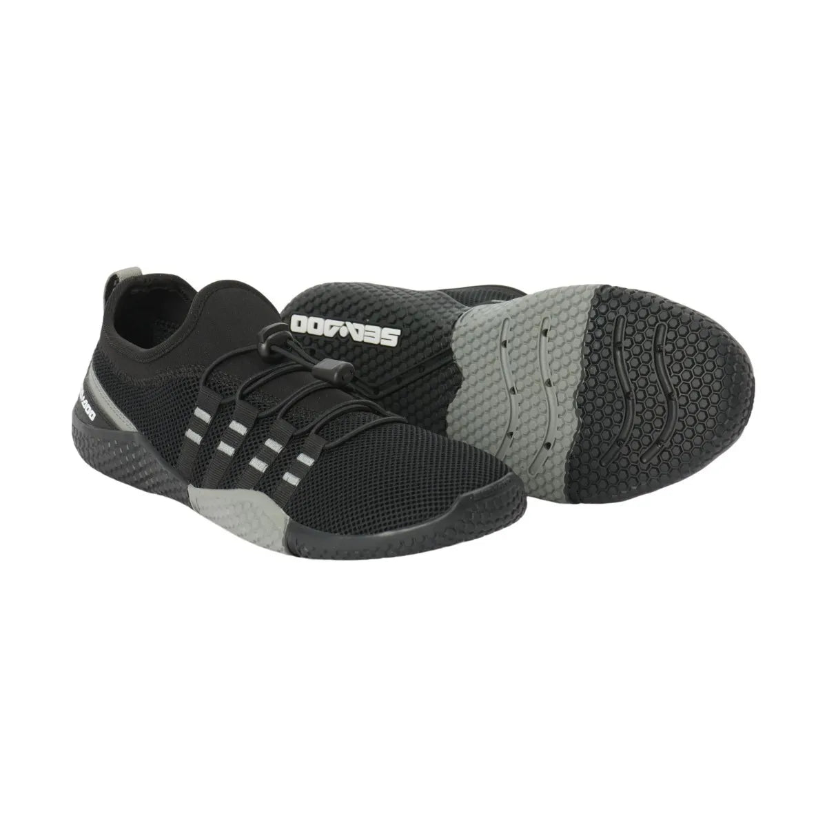 Sea-Doo Aqua Shoes by BRP, black mesh upper with grey rubber sole