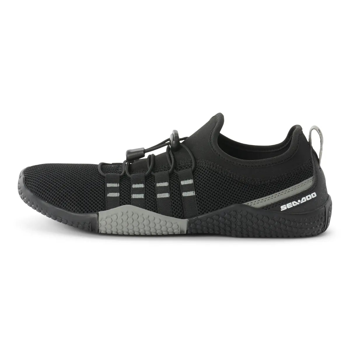 Sea-Doo Aqua Shoes BRP, black mesh water shoes with gray outsole
