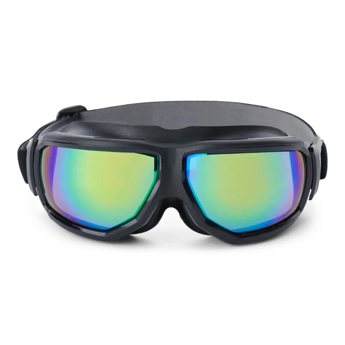 Sea-Doo Floating Riding Goggles, black frame with mirrored rainbow lenses