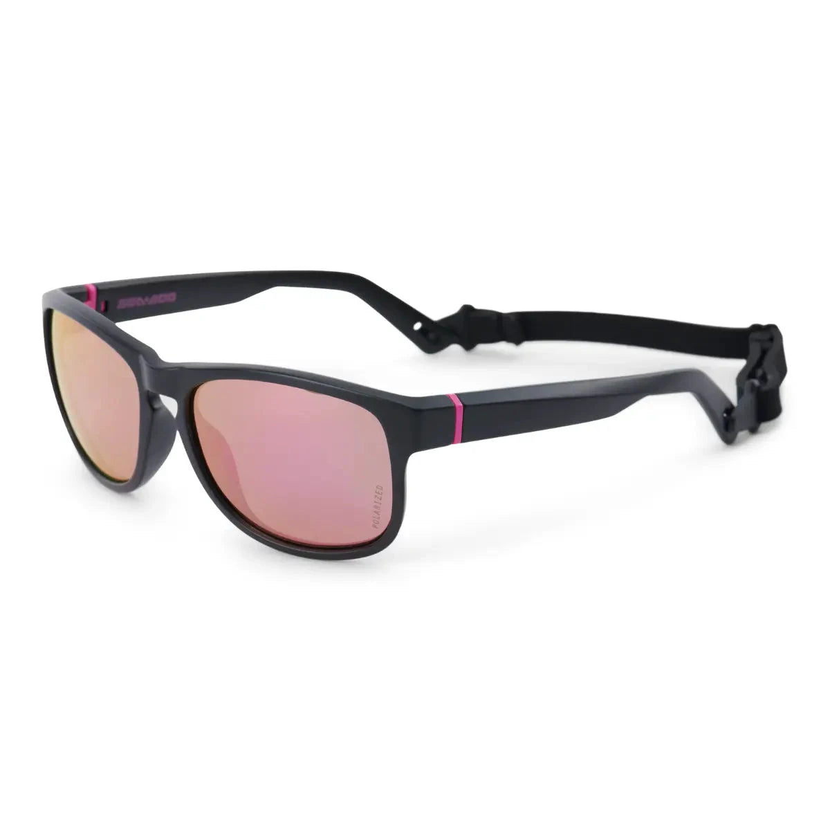 Floating Polarized Lagoon Sunglasses by Sea-Doo with rose mirrored lenses and black frame