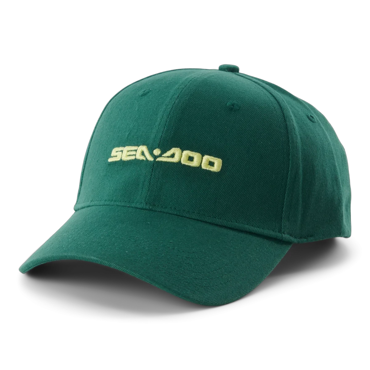 Sea-Doo Signature Cap by BRP, green baseball cap with beige embroidered logo