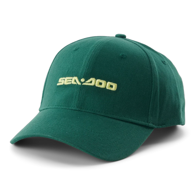 Sea-Doo Signature Cap by BRP, green baseball cap with beige embroidered logo