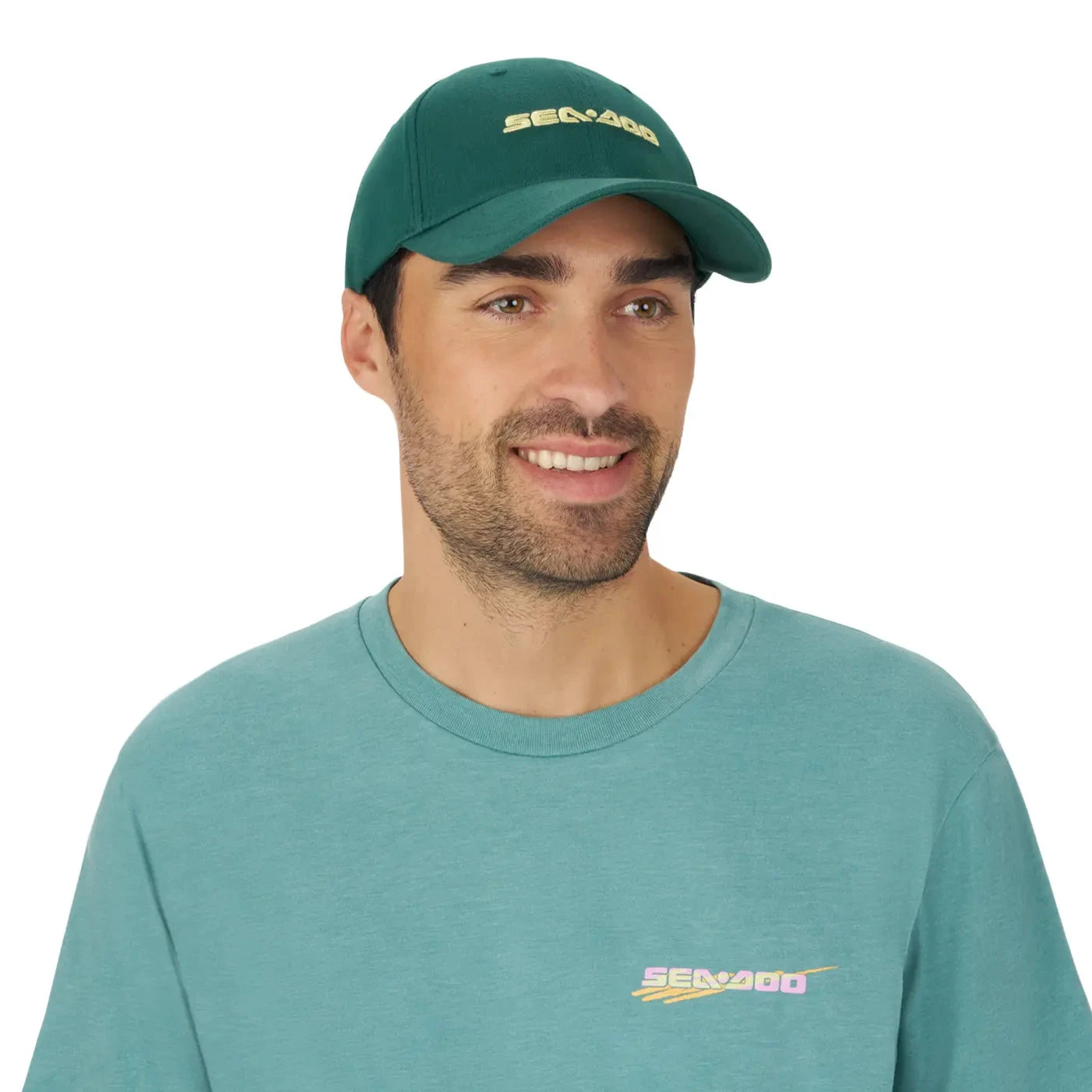 Sea-Doo Signature Cap baseball cap in green with yellow Sea-Doo logo.