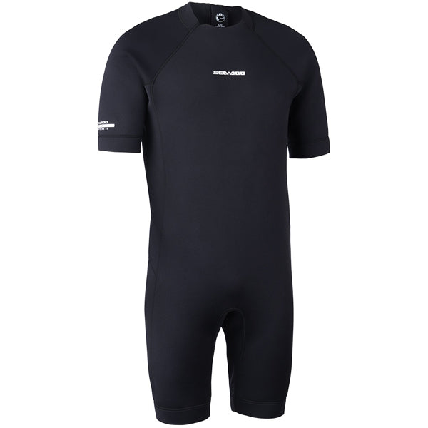 Sea-Doo Men's 2mm Shorty Wetsuit in black with chest logo.