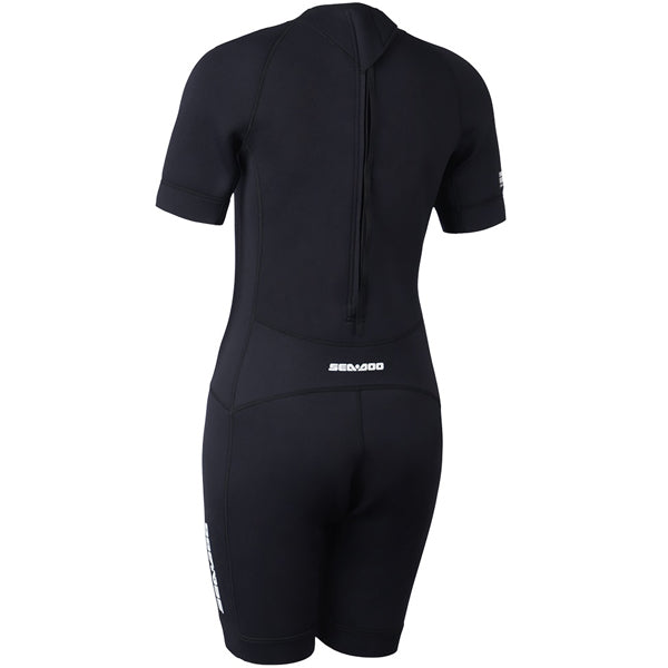 Sea-Doo 2MM Ladies Shorty Wetsuit, black back-zip riding gear