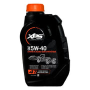 Sea-Doo XPS 5W-40 synthetic motor oil bottle, black container with orange cap, suitable for 4-stroke engines