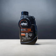 Sea-Doo XPS LT Performance Coolant bottle, black plastic container with blue cap and orange label
