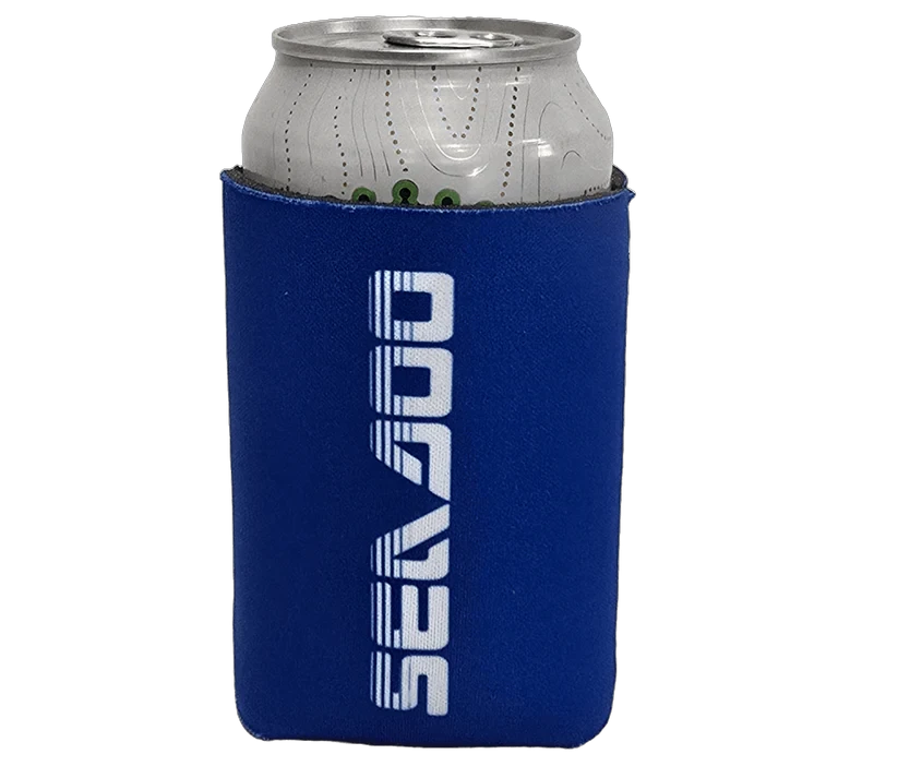 Sea-Doo 12 oz can koozie; blue neoprene sleeve for drinks