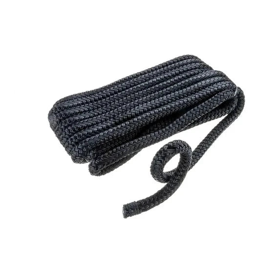 Dock line Sea Choice 15' double braided, black; coiled with loop