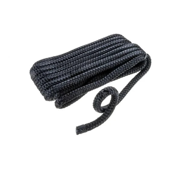 15' Double Braided Dock Line - Black