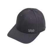 Sea-Doo Wave Signature Cap, black baseball cap with white wave embroidery.