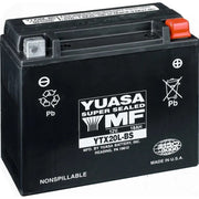 Yuasa YTX20L-BS AGM Sea-Doo battery, black sealed 12V with red positive terminal cap