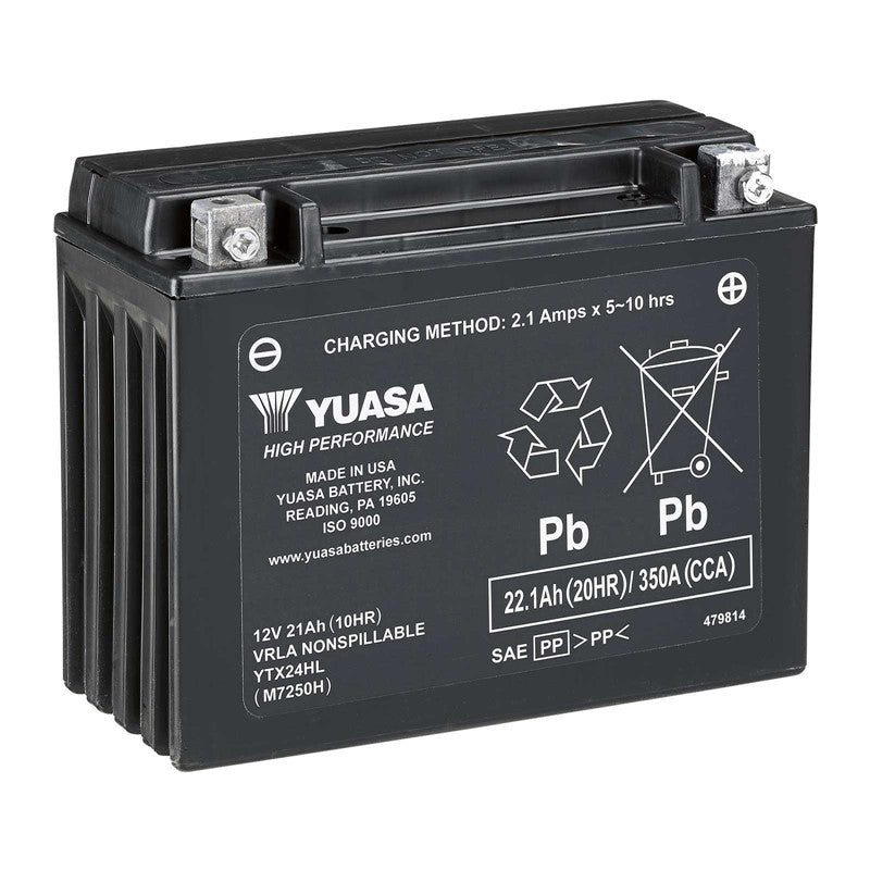 Yuasa YTX24 HL AGM Sea-Doo battery, black case, 12V 21Ah