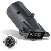 7 to 4 Way Trailer Wiring Adapter, Sea-Doo Outlet, black plastic with 4-pin connector.