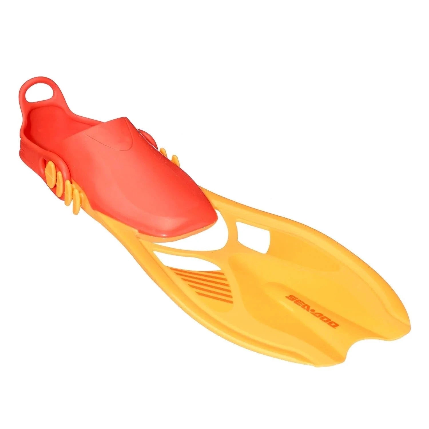 Sea-Doo youth snorkeling fin S/M with red foot pocket and orange blade