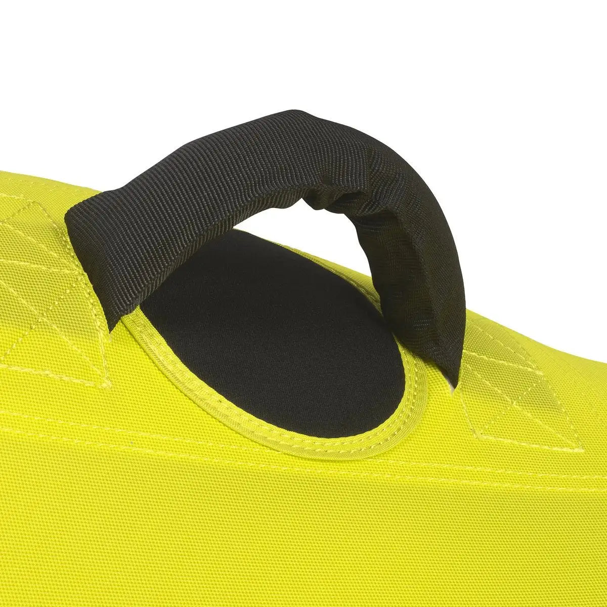 Sea-Doo two-person deck tube with black handle on bright yellow fabric
