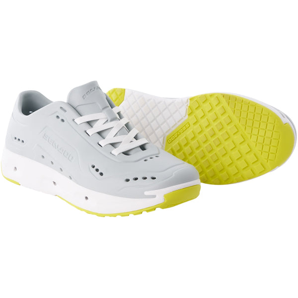 Sea-Doo Aqua Dry Riding Sneakers, white upper with yellow outsole