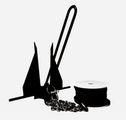 Sea-Doo Switch Anchor Kit, black 3-piece set with anchor, chain and rope spool