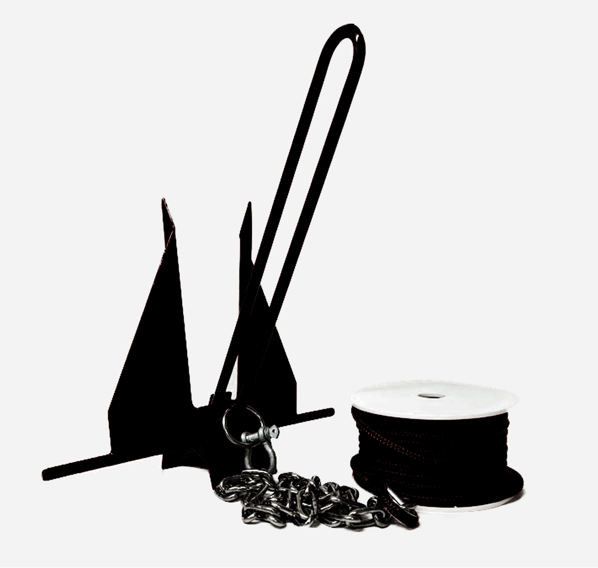 Sea-Doo Switch Anchor Kit, black 3-piece set with anchor, chain and rope spool
