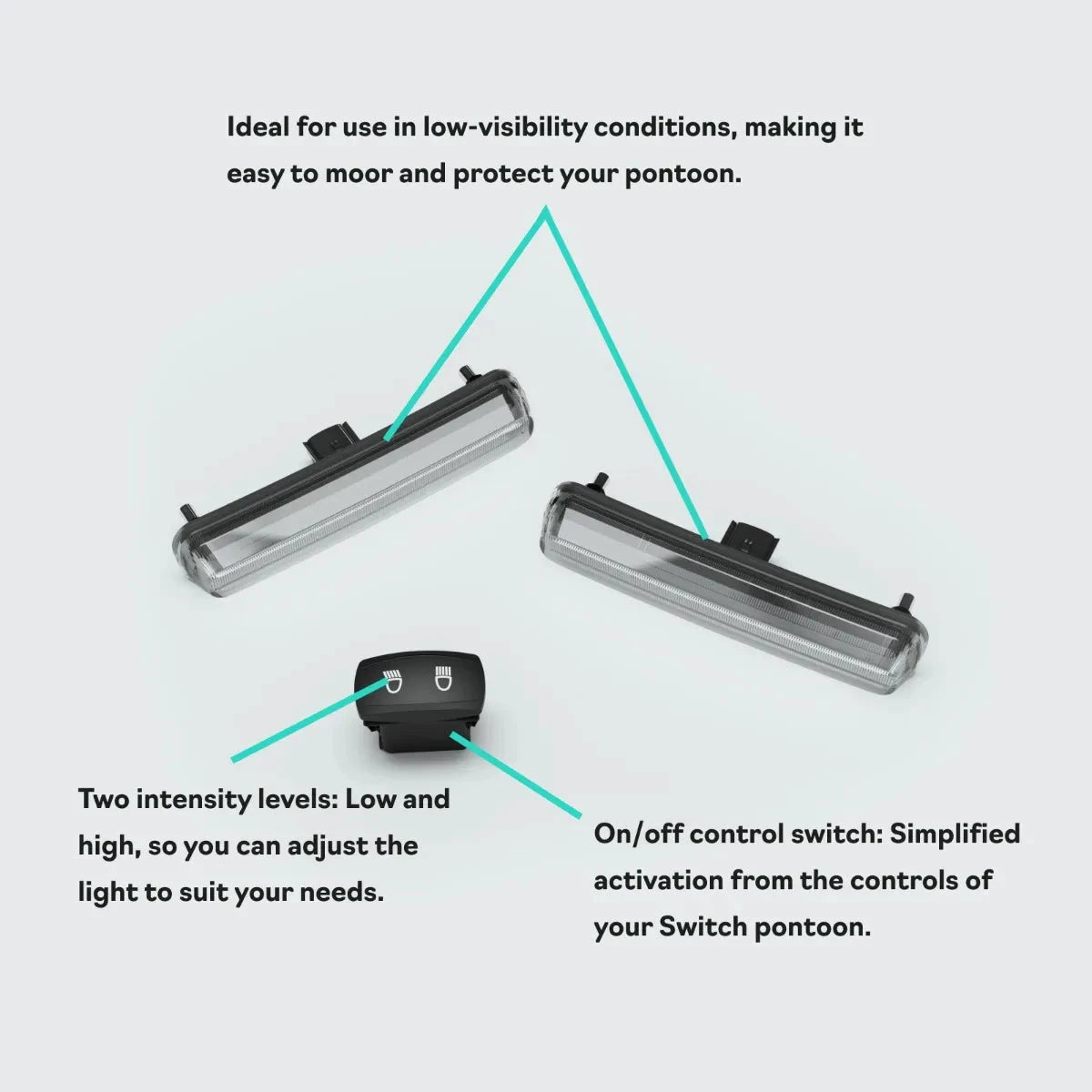 Pair of Sea-Doo Switch Front Docking Lights with adjustable intensity switch for watercraft lighting