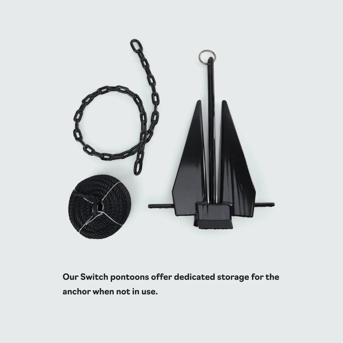 Sea-Doo Switch Anchor Kit, 3-piece black set with anchor, chain and rope