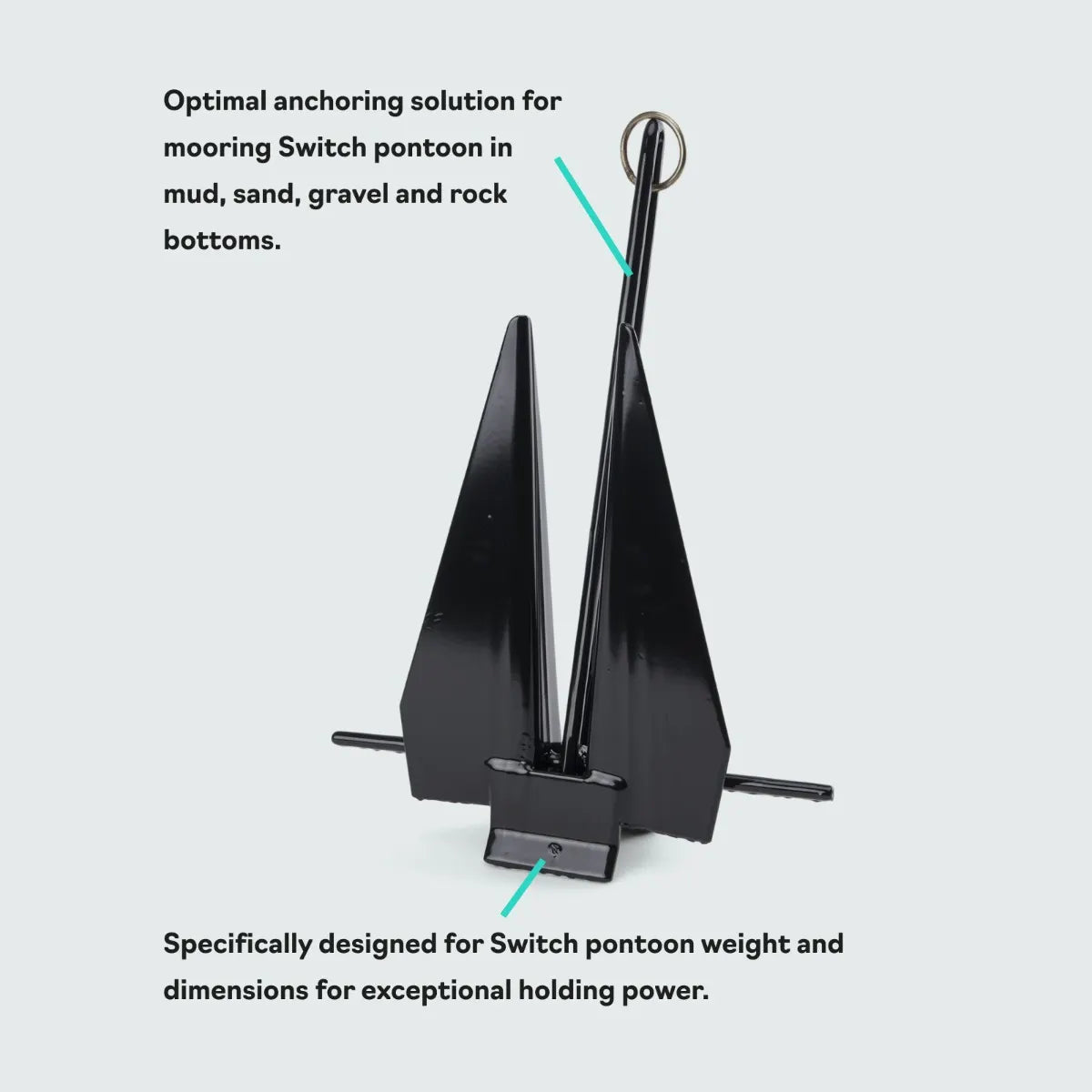 Sea-Doo Switch Anchor Kit, black anchor for Switch pontoon mooring.