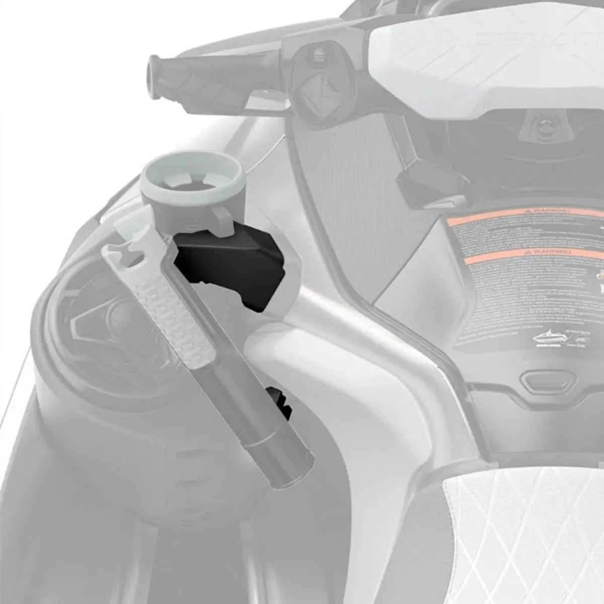 Sea-Doo LinQ Front Support - Left side, gray plastic watercraft accessory