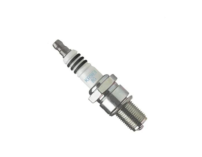 NGK KR9EI-8G spark plug for watercraft ignition parts; metallic body with white ceramic insulator