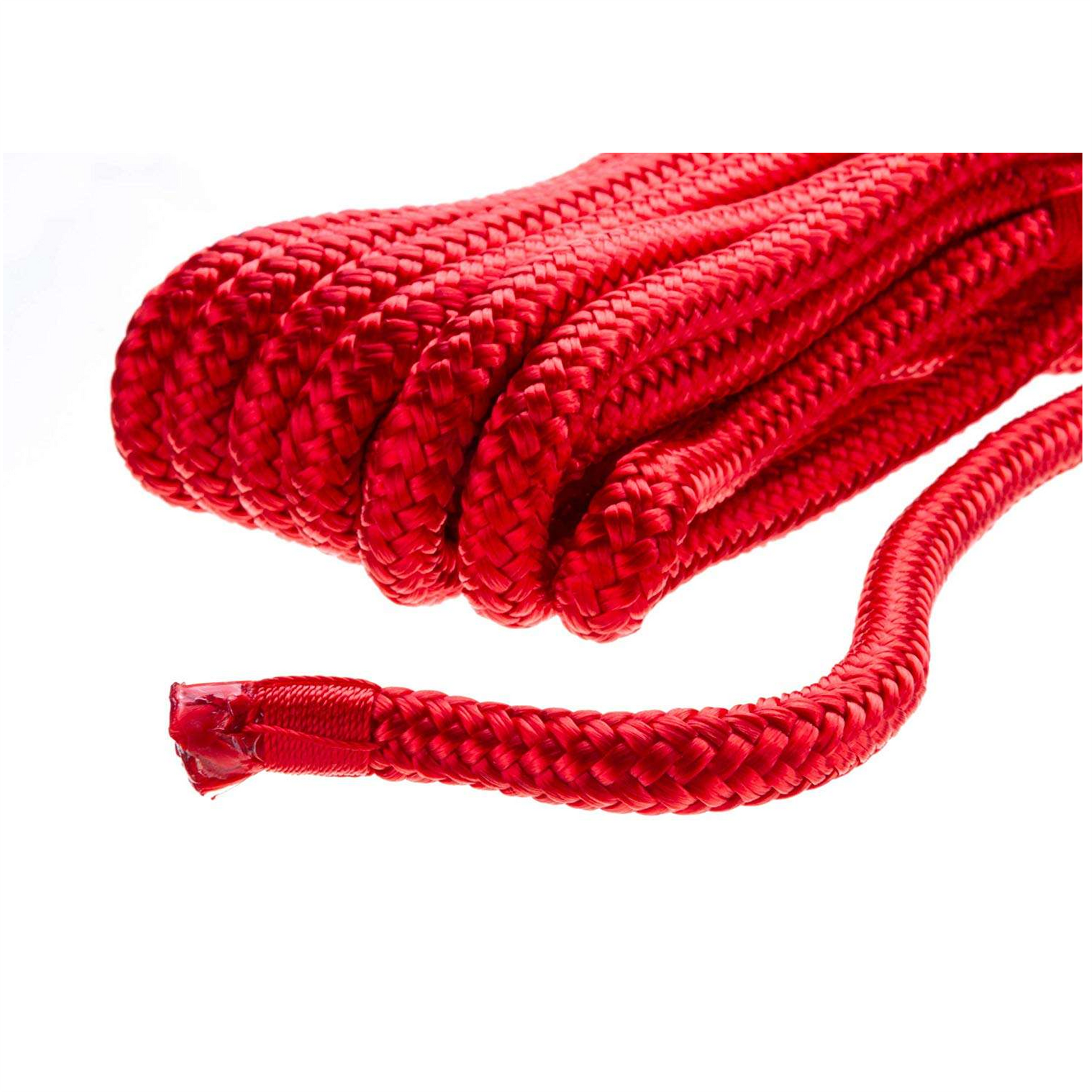 15' Double Braid Nylon Dock Line, red, 3/8 in diameter.