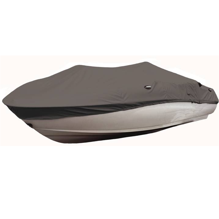 Sea-Doo 14' Sport Boat Cover by Outer Armor; gray fabric cover over white hull